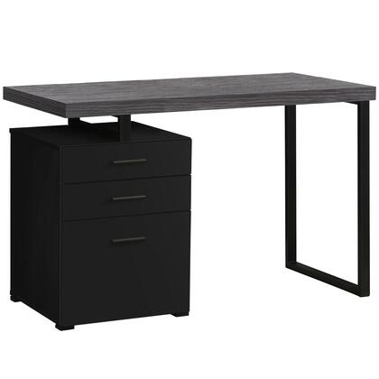BUREAU D'ORDINATEUR - 48"L / NOIR / DESSUS GRIS ORIENTATION GAUCHE/DROITE