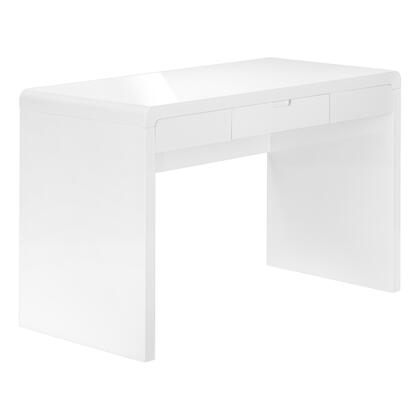 BUREAU D'ORDINATEUR - 48"L / BLANC LUSTRÉ / TIROIR DE RANGEMENT