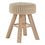 POUF - TRICOT BEIGE / PIEDS EN BOIS NATUREL