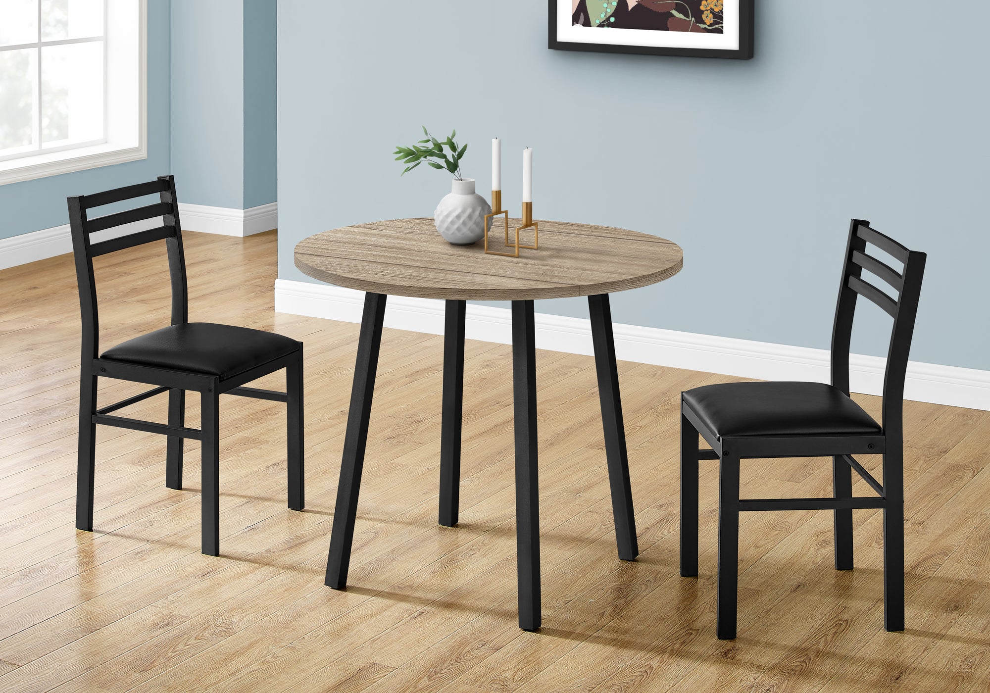 ENSEMBLE DE REPAS - ENSEMBLE 3MCX / DESSUS TAUPE FONCE / METAL NOIR