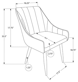 CHAISE DE SALLE A MANGER - 2PCS / 33"H / SIMILI-CUIR NOIR / CHROME