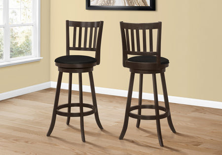 TABOURET DE BAR - 2PCS / 44"H / ESPRESSO / HAUTEUR DE BARRE PIVOTANTE 