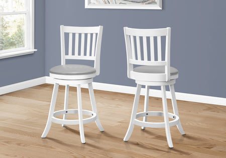 TABOURET DE BAR - 2PCS / 39"H / BLANC / HAUTEUR COMPTOIR PIVOTANT