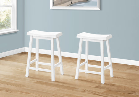 TABOURET DE BAR - 2PCS / 24"H / SIÈGE DE SELLE BLANC 