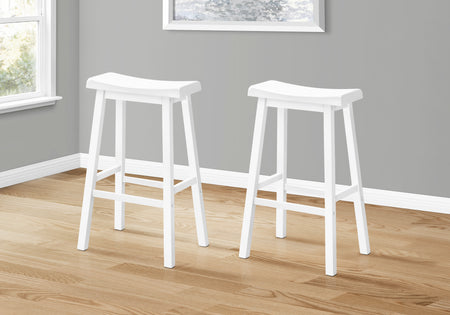 TABOURET DE BAR - 2PCS / 29"H / SIÈGE DE SELLE BLANC 