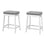 TABOURET DE BAR - 2PCS / 24"H / SIMILI-CUIR GRIS / BLANC