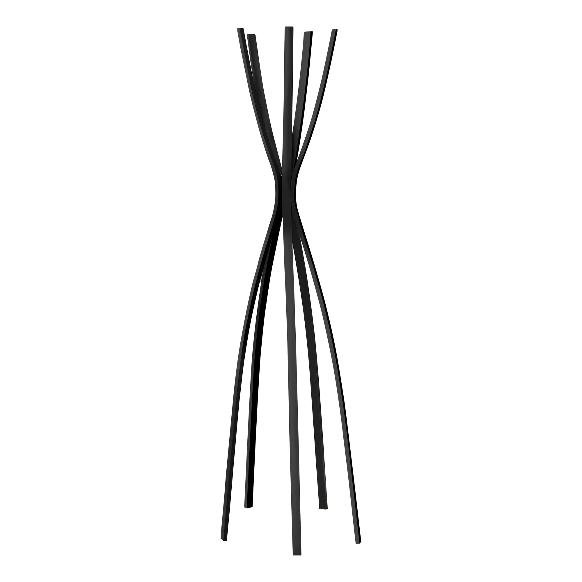 PORTE MANTEAU - 72"H / MÉTAL NOIR SATINÉ STYLE CONTEMPORAIN