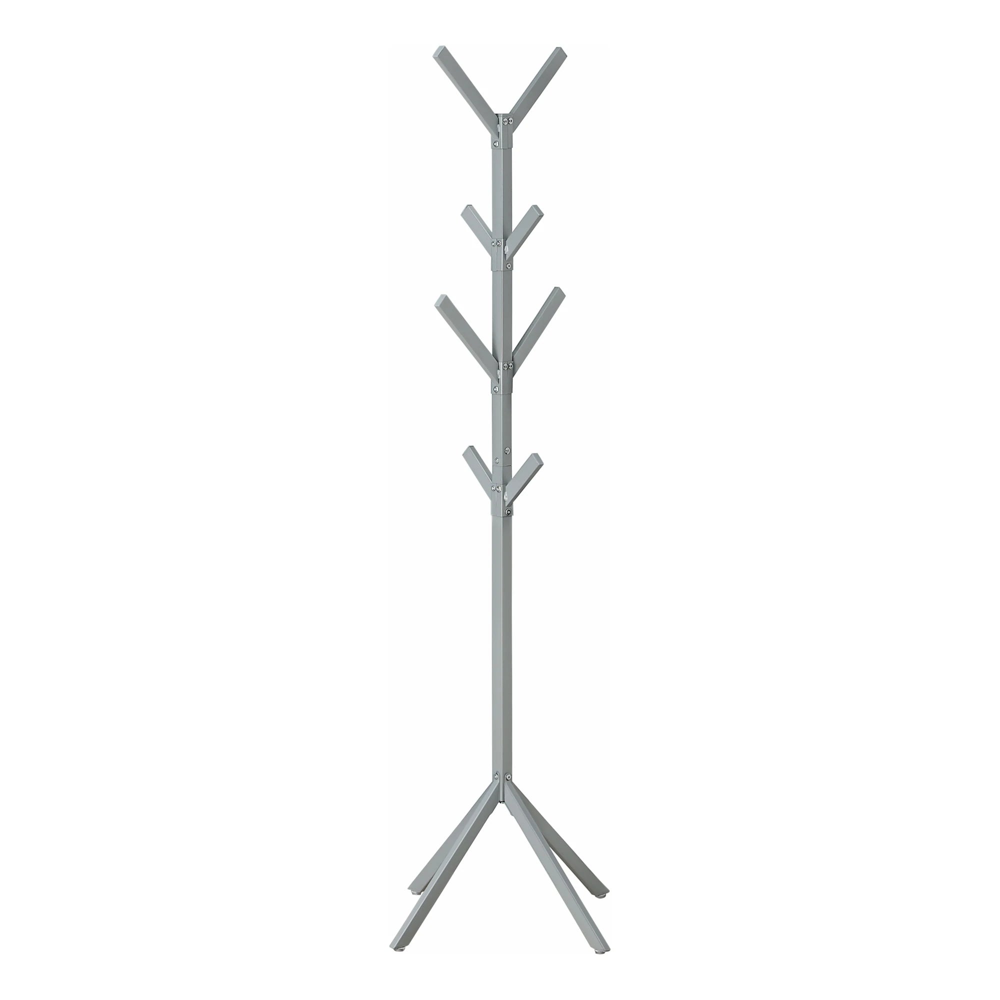 PORTE MANTEAU - 70"H / METAL ARGENT