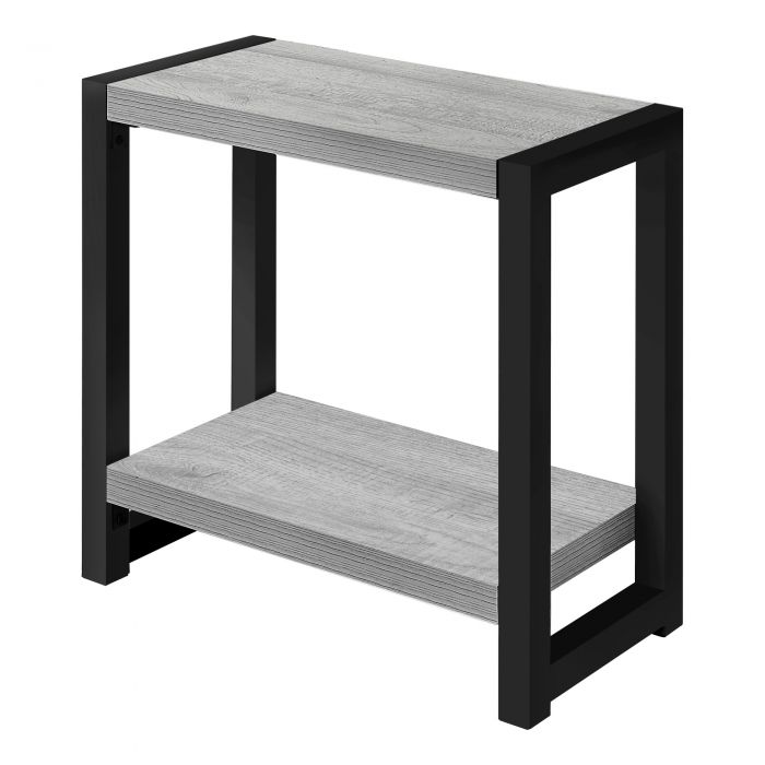 TABLE D'APPOINT - 22"H / GRIS / METAL NOIR