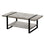 TABLE BASSE - SIMILI BOIS GRIS / MÉTAL NOIR 