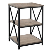 TABLE D'APPOINT - 26"H / TAUPE FONCE / METAL NOIR