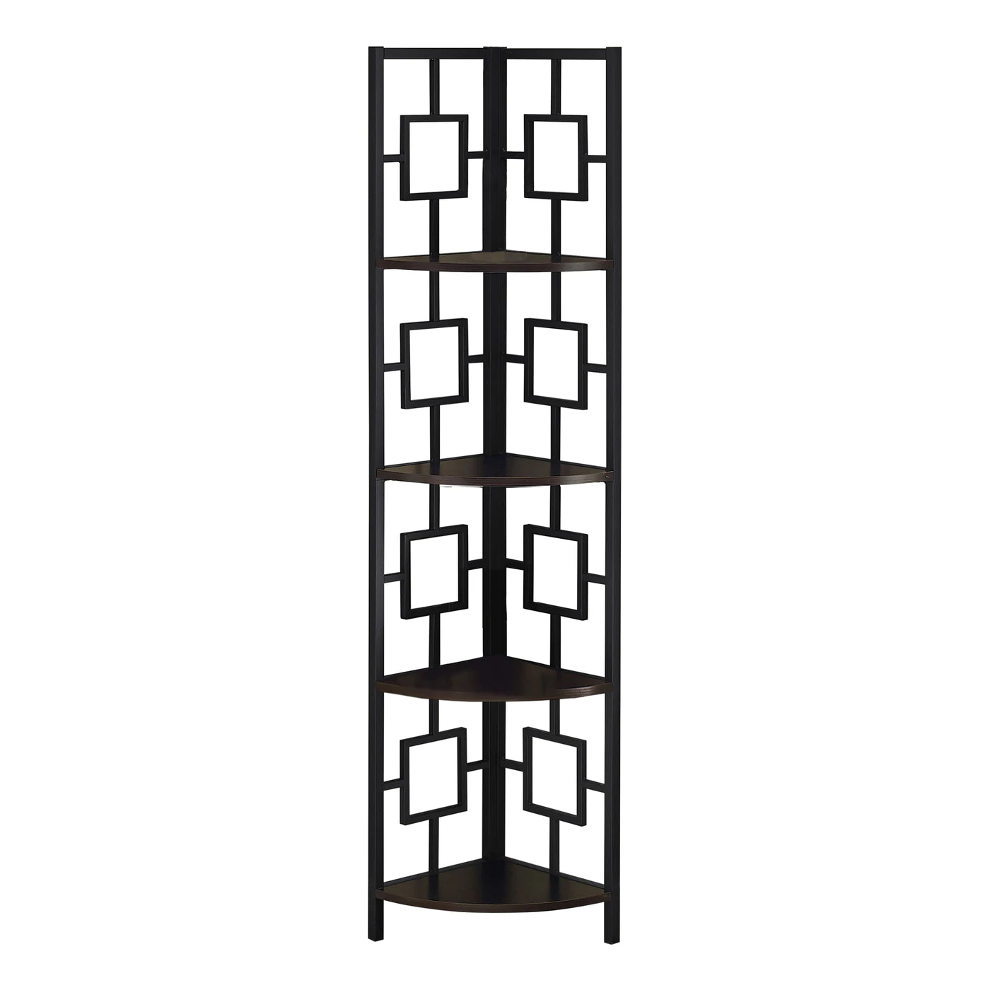 Optimiseur d'Espace Transitionnel : Étagère de Coin 62" Noir et Espresso