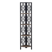 Solution Gain de Place : Bibliothèque de Coin 62" Taupe et Noir