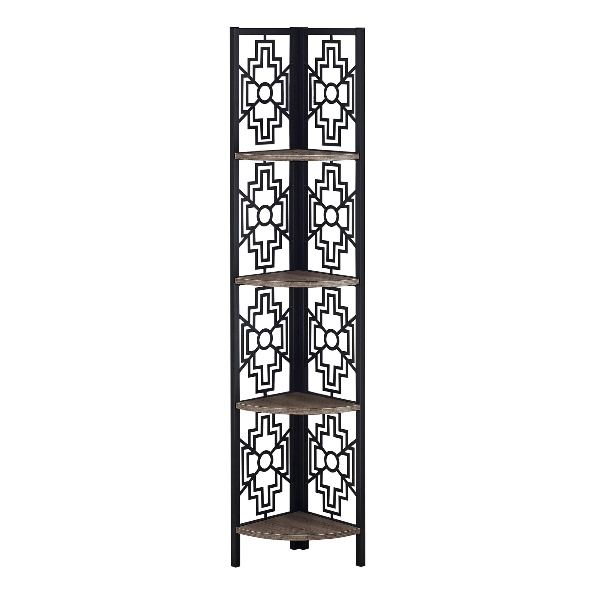 Solution Gain de Place : Bibliothèque de Coin 62" Taupe et Noir