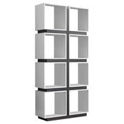BIBLIOTHÈQUE - 71"H / BLANC / GRIS