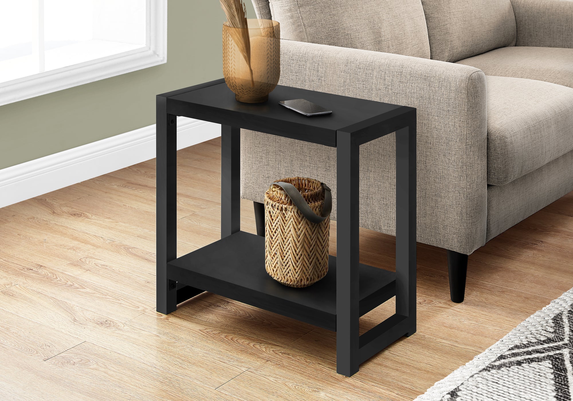 TABLE D'APPOINT - 22"H / NOIR / METAL NOIR