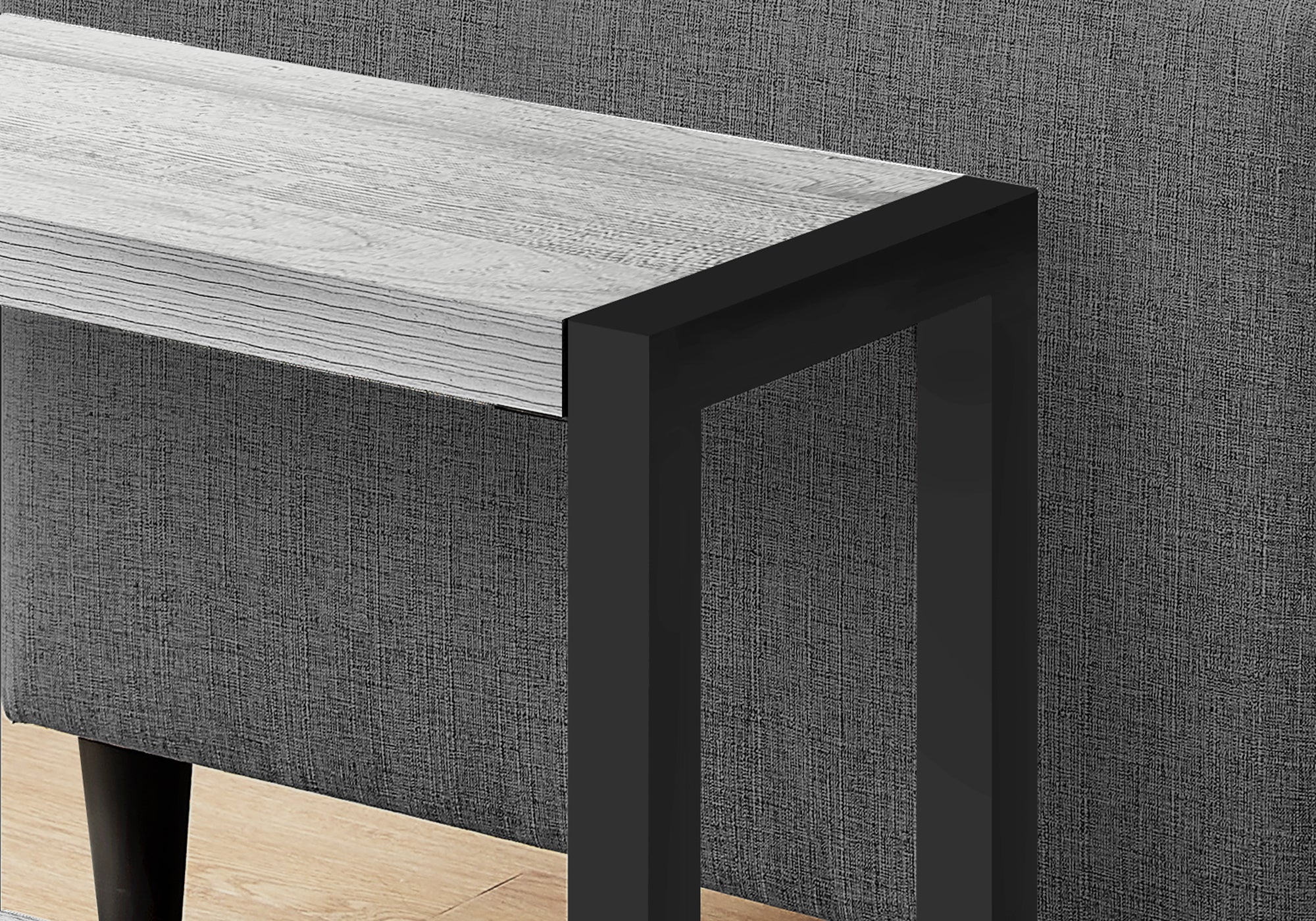 TABLE D'APPOINT - 22"H / GRIS / METAL NOIR