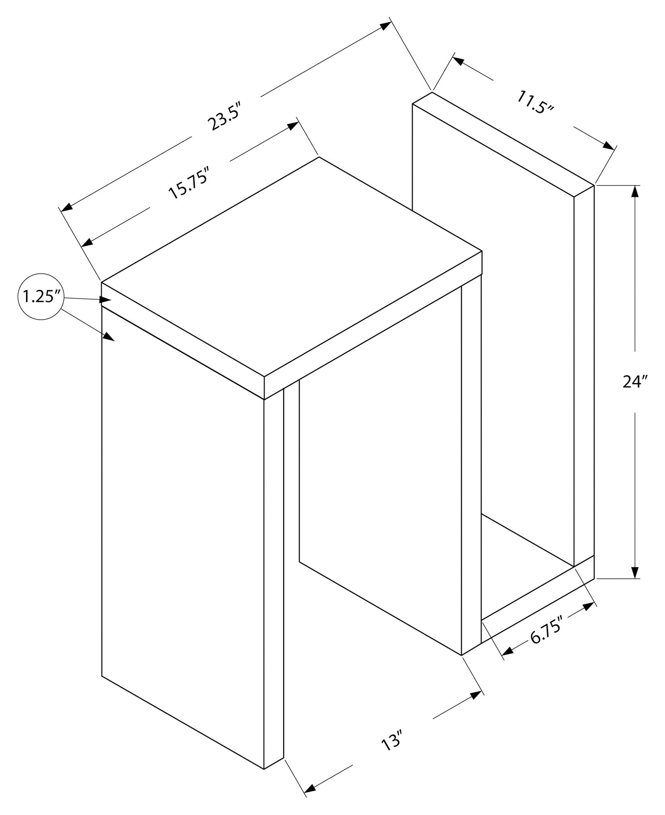 TABLE D'APPOINT - 24"H / ESPRESSO