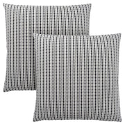 COUSSIN - 18"X 18" / GRIS PÂLE / POIS ABSTRAIT NOIR / 2PCS