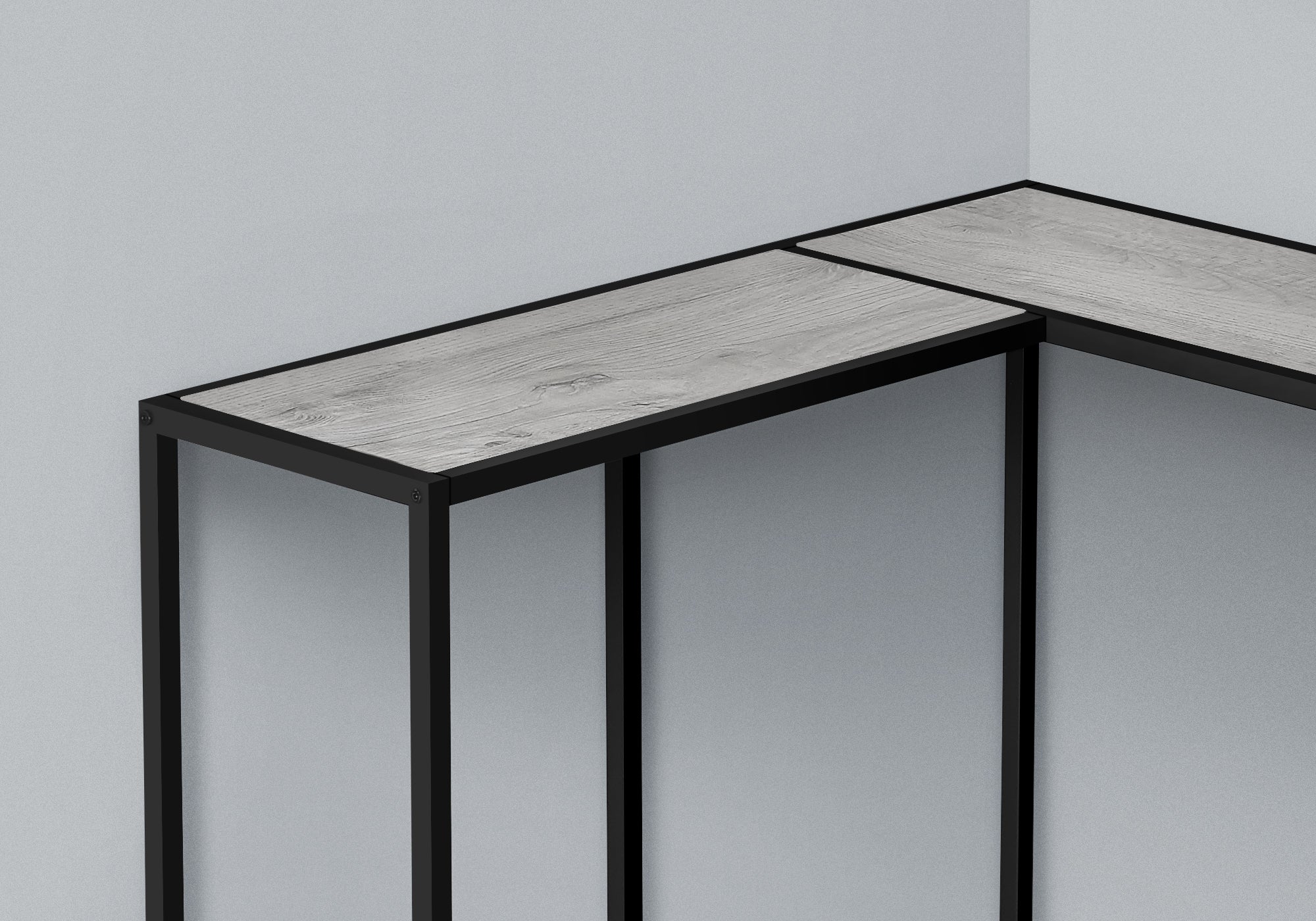 TABLE D'APPOINT - 36"L / CONSOLE DE COIN GRIS / NOIR