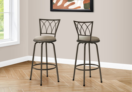 TABOURET DE BAR - 2PCS / 43"H / PIVOTANT / MÉTAL CAFÉ FONCÉ 