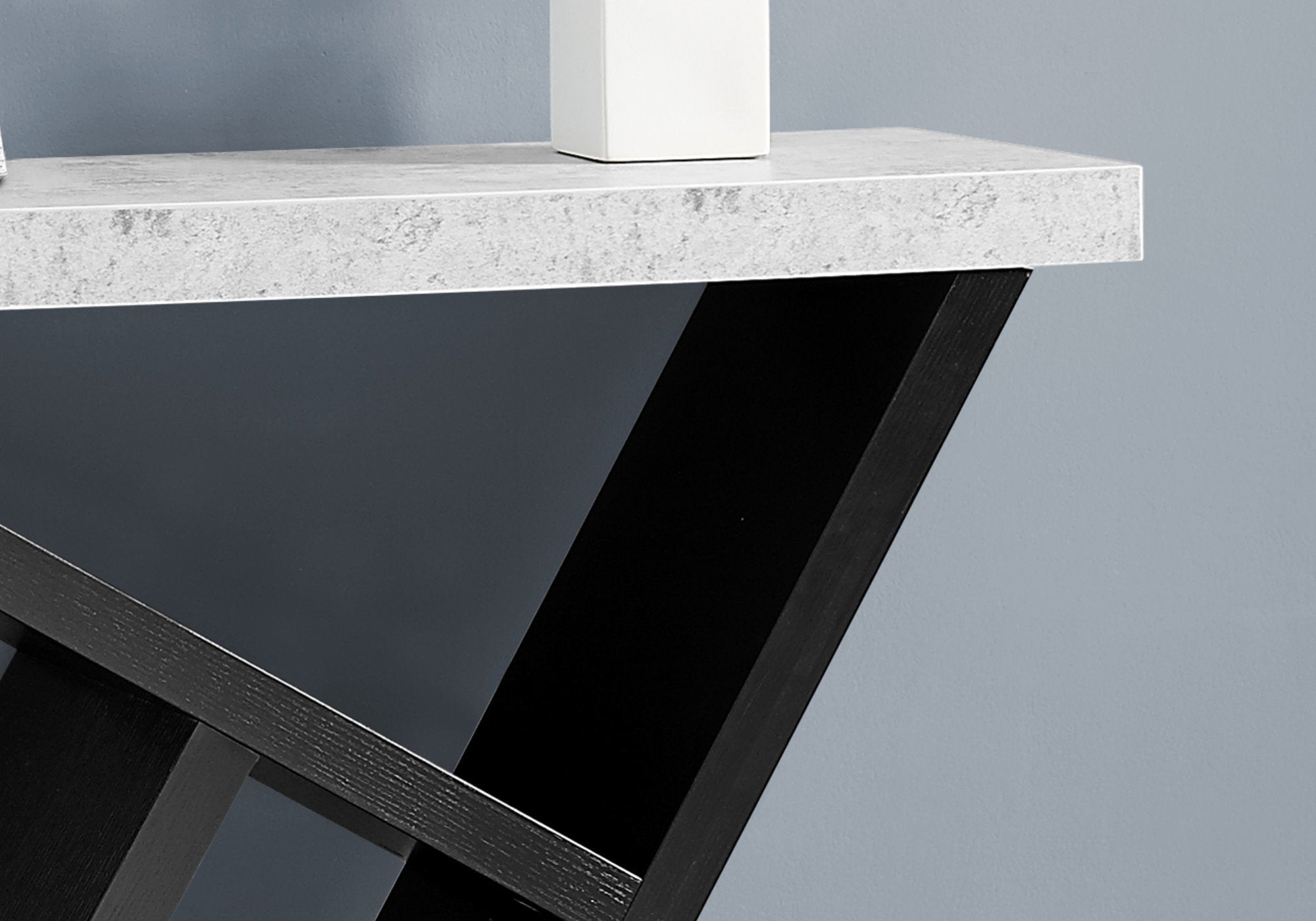 TABLE D'APPOINT - 36"L / NOIR / CONSOLE D'ENTREE ASPECT CIMENT