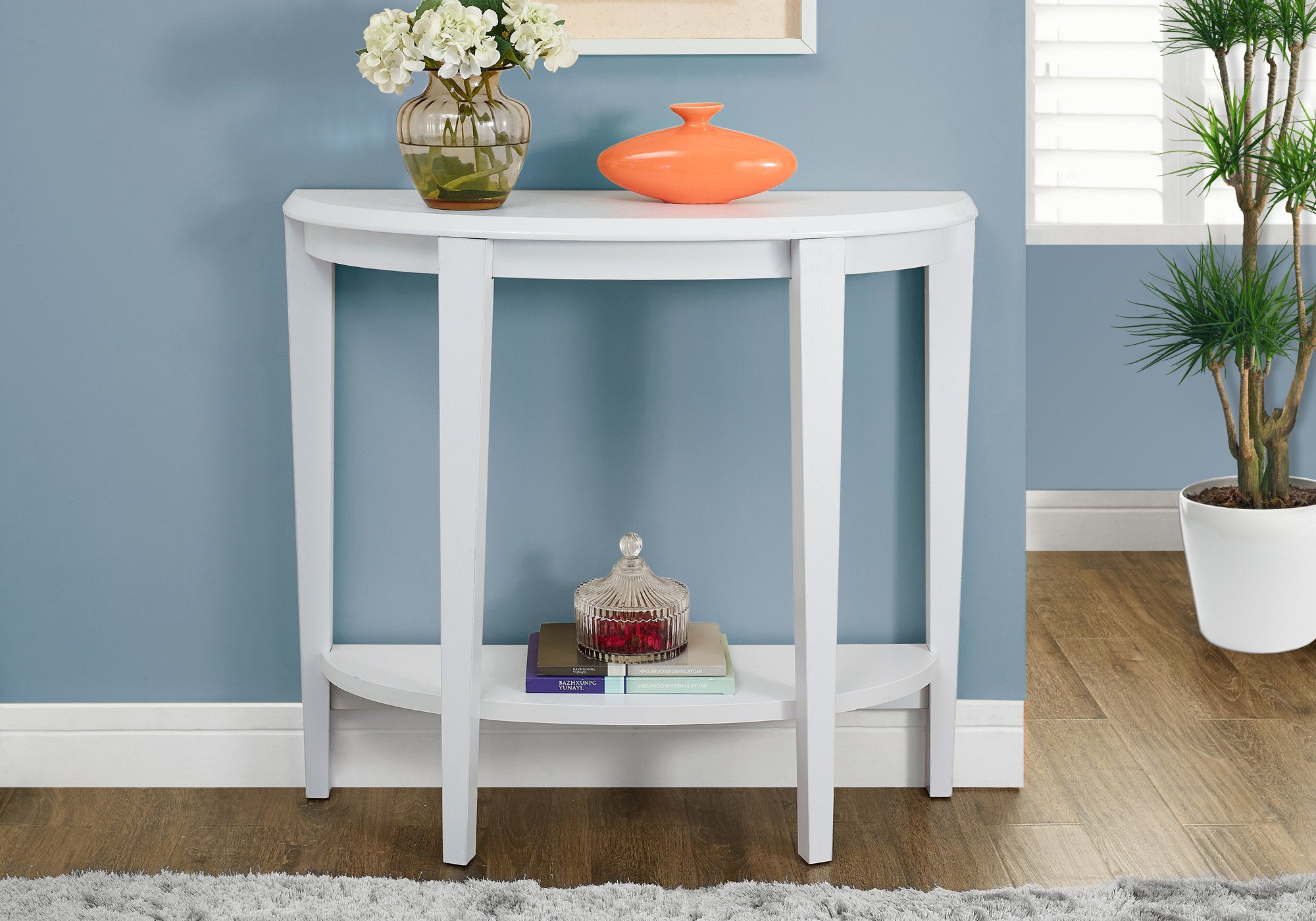 TABLE D'APPOINT - 36"L / CONSOLE D'ENTREE BLANCHE