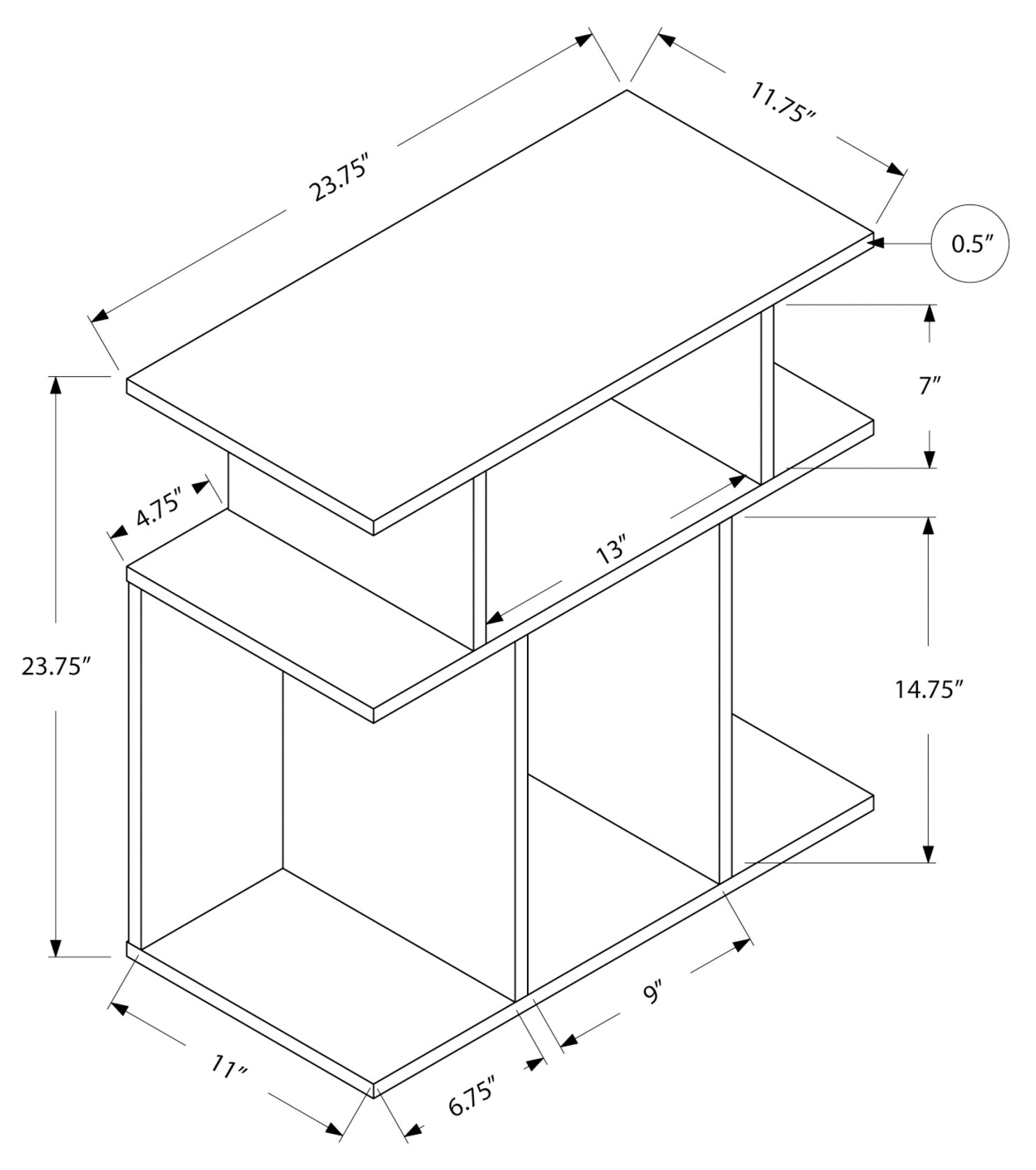 TABLE D'APPOINT - 24"H / BLANC