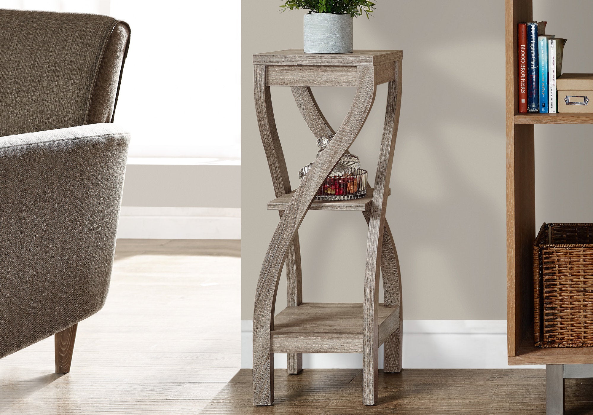 TABLE D'APPOINT - 32"H / TAUPE FONCE