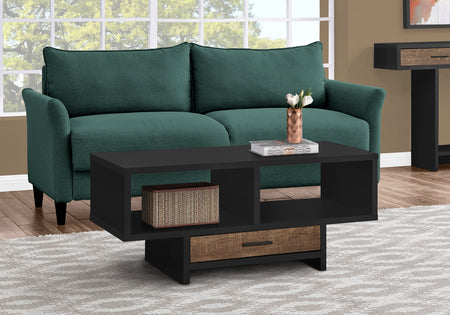 TABLE BASSE - SIMILI BOIS NOIR / MARRON 