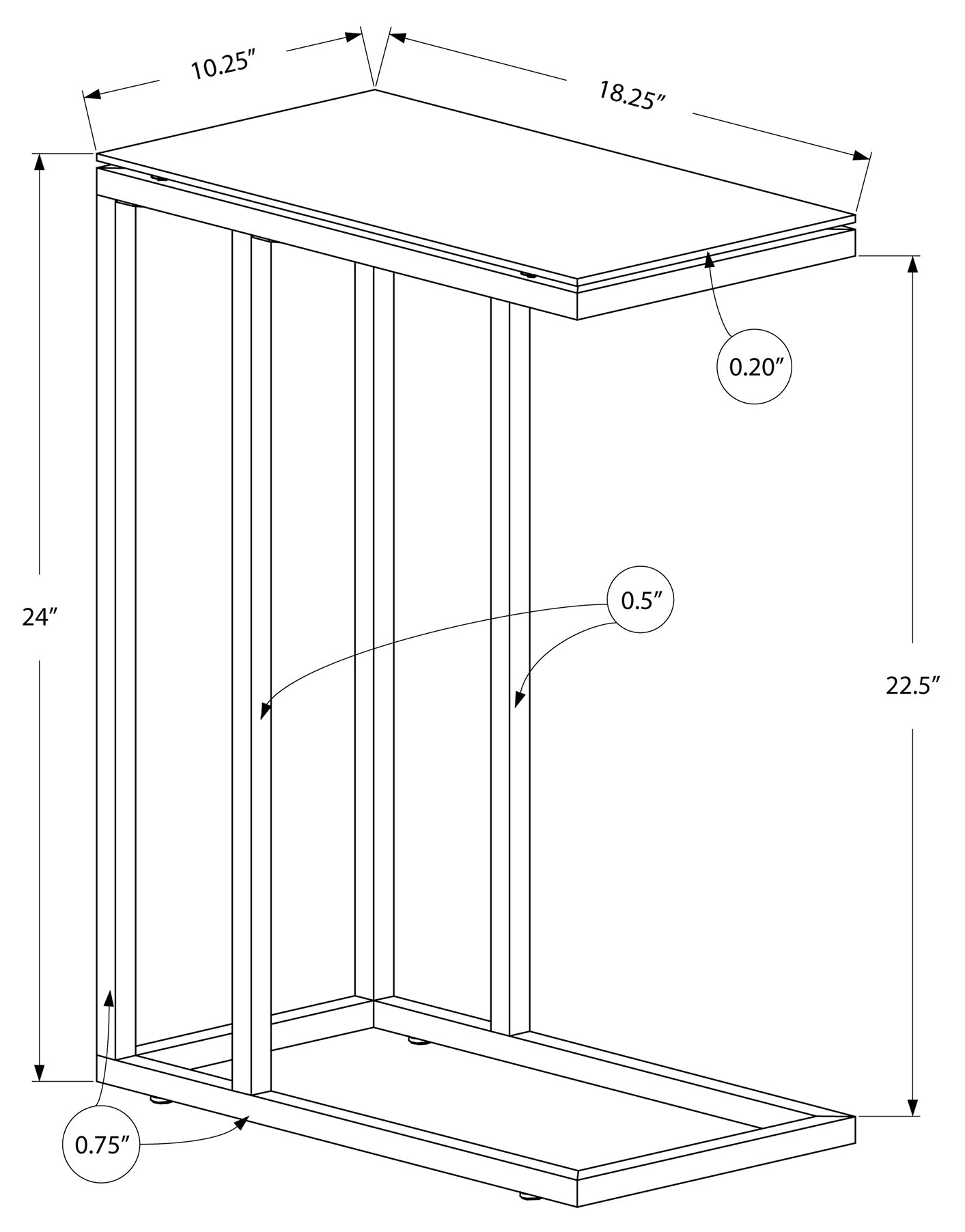 TABLE D'APPOINT - MÉTAL CHROMÉ AVEC VERRE TREMPÉ GIVRÉ
