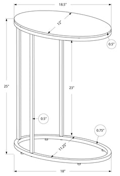 TABLE D'APPOINT - OVALE / ESPRESSO AVEC MÉTAL CHROMÉ