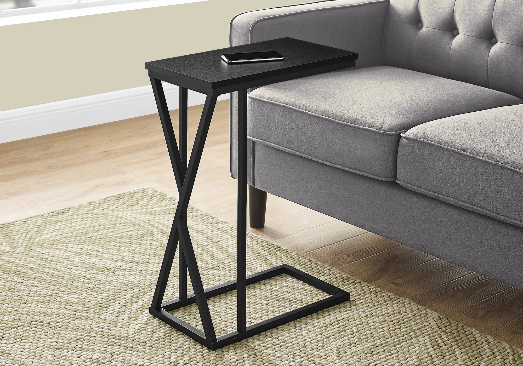 TABLE D'APPOINT - 25"H / NOIR / METAL NOIR