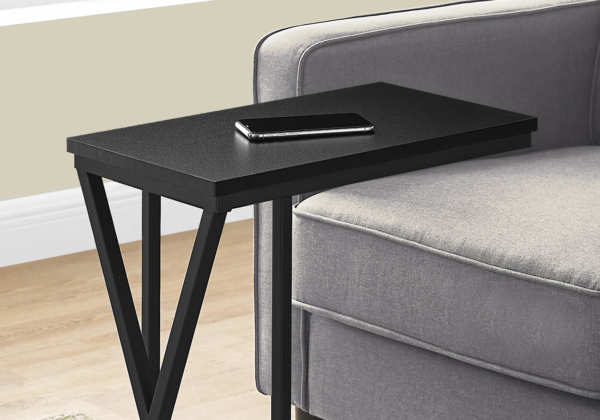 TABLE D'APPOINT - 25"H / NOIR / METAL NOIR