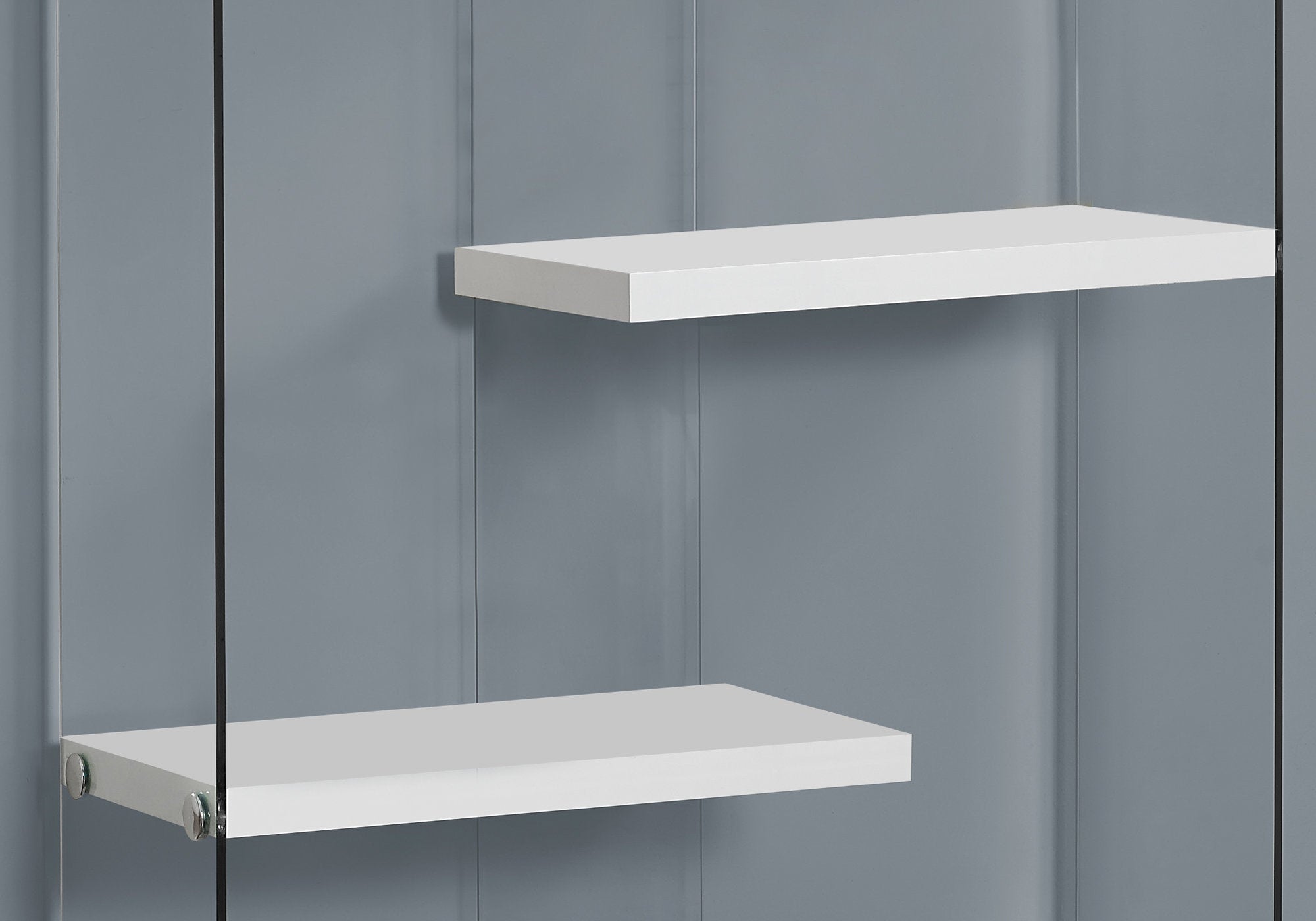 Bibliothèque Zigzag 60" : Blanc Brillant et Verre Trempé