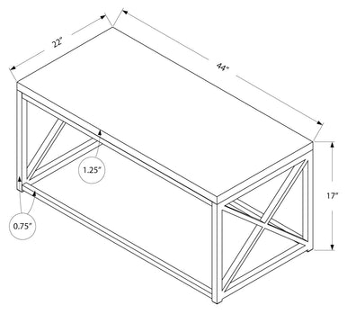 TABLE BASSE - ASPECT BOIS GRIS/MÉTAL NOIR 