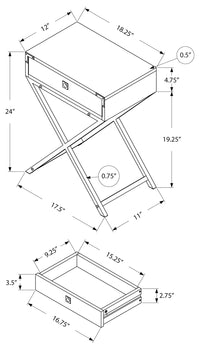 TABLE D'APPOINT - 24"H / MARBRE BEIGE / MÉTAL DORÉ 