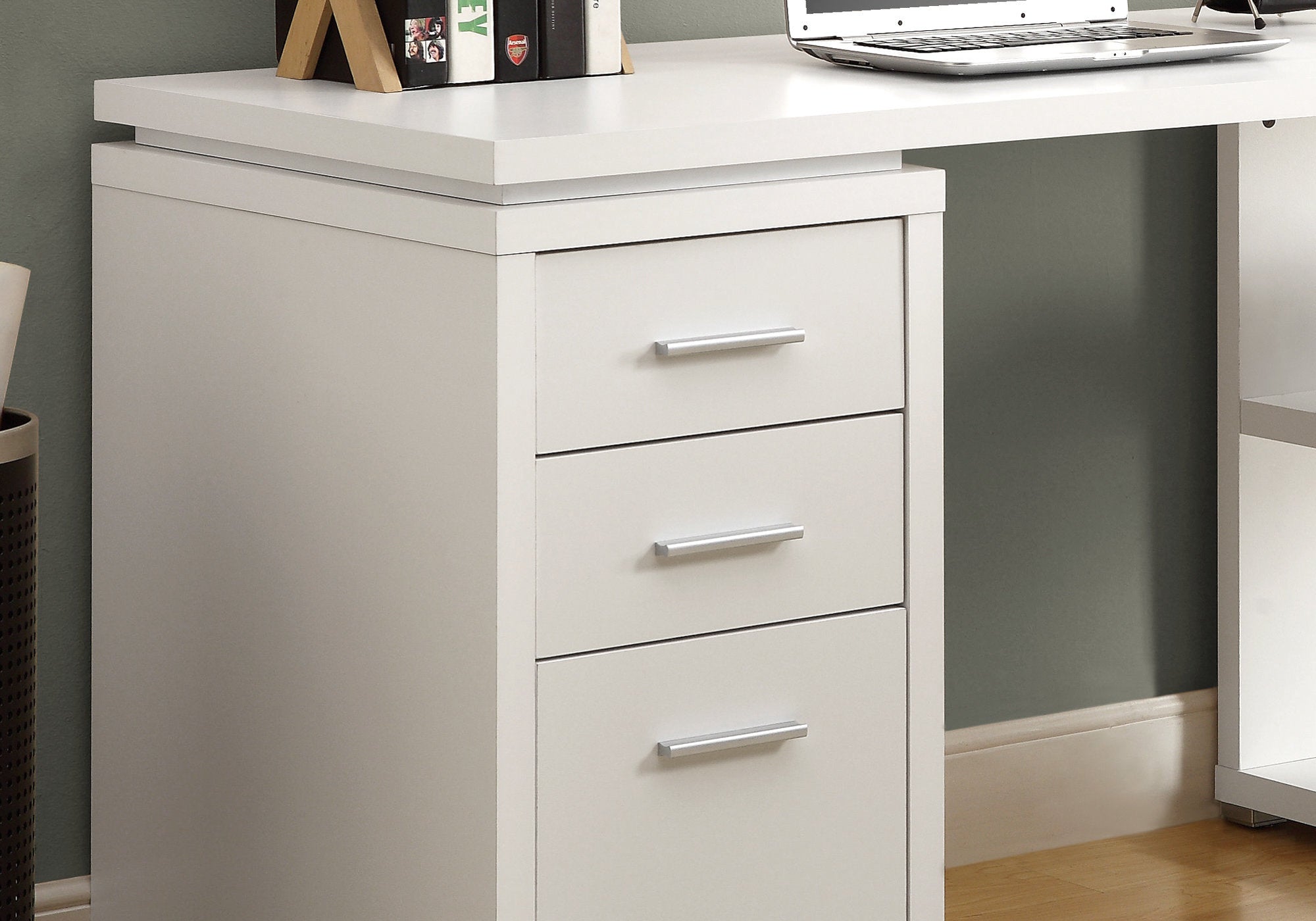 BUREAU D'ORDINATEUR - COIN GAUCHE OU DROIT BLANC