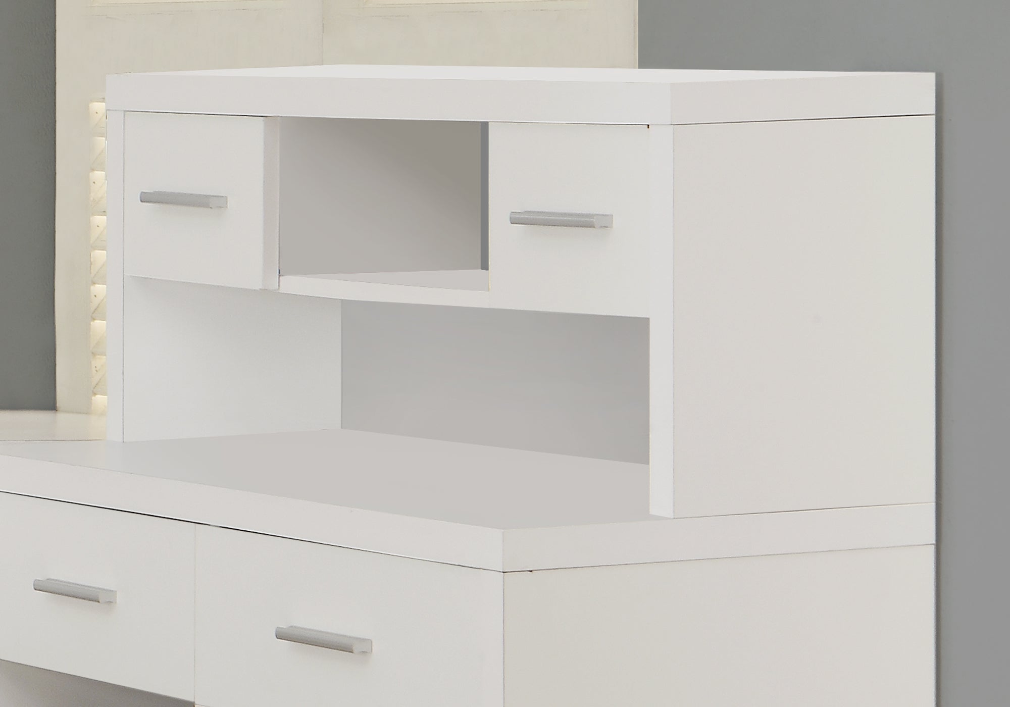 BUREAU D'ORDINATEUR - COIN GAUCHE OU DROIT BLANC