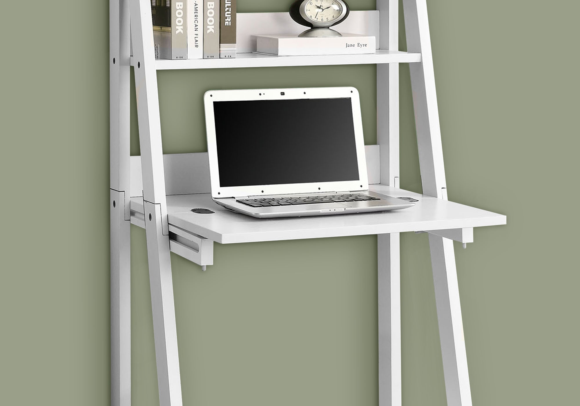 BUREAU D'ORDINATEUR - 61"H / STYLE ÉCHELLE BLANCHE