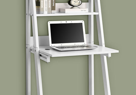 BUREAU D'ORDINATEUR - 61"H / STYLE ÉCHELLE BLANCHE 