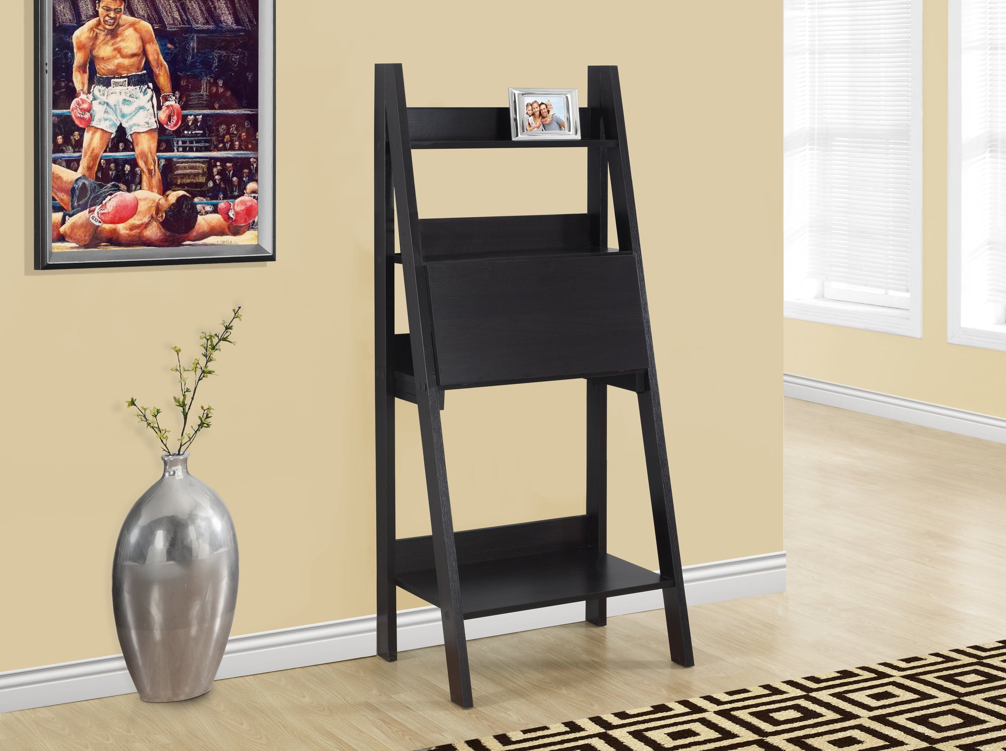 BUREAU D'ORDINATEUR - 61"H / STYLE ÉCHELLE ESPRESSO