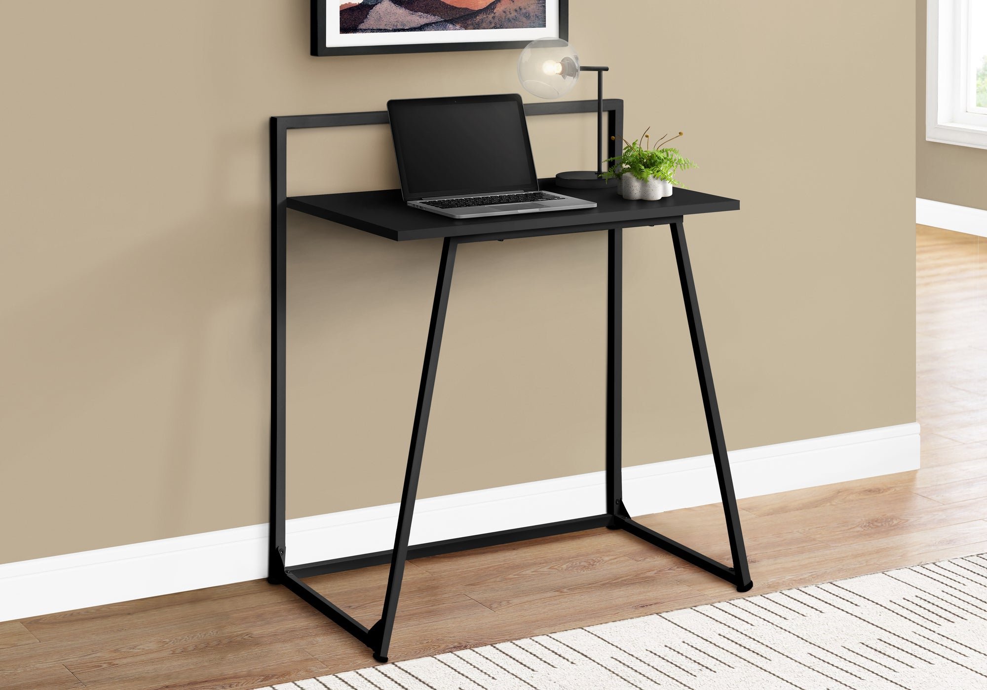 BUREAU D'ORDINATEUR - 30"L / NOIR JUVÉNILE / MÉTAL NOIR
