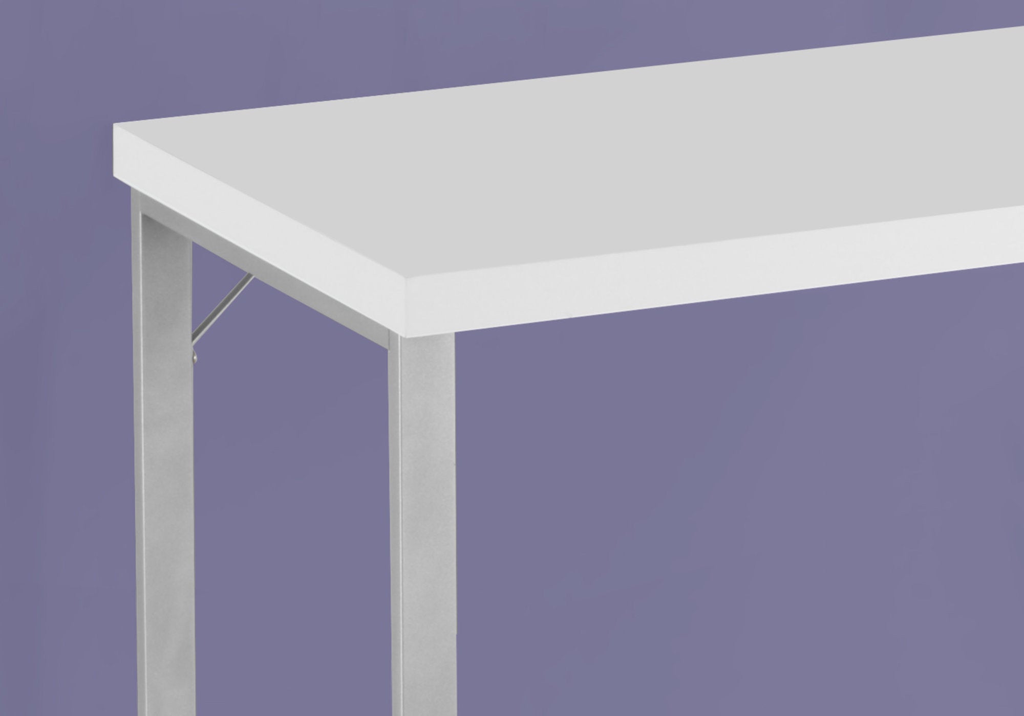 BUREAU D'ORDINATEUR - 48"L / BLANC / METAL ARGENT