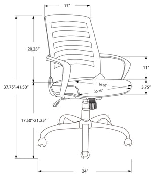 CHAISE DE BUREAU - NOIR / MESH NOIR / MULTI POSITIONS