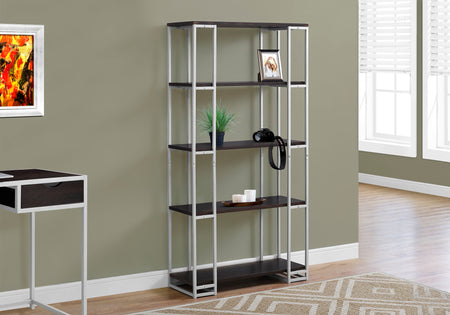 BIBLIOTHEQUE - 60"H / ESPRESSO / METAL ARGENT