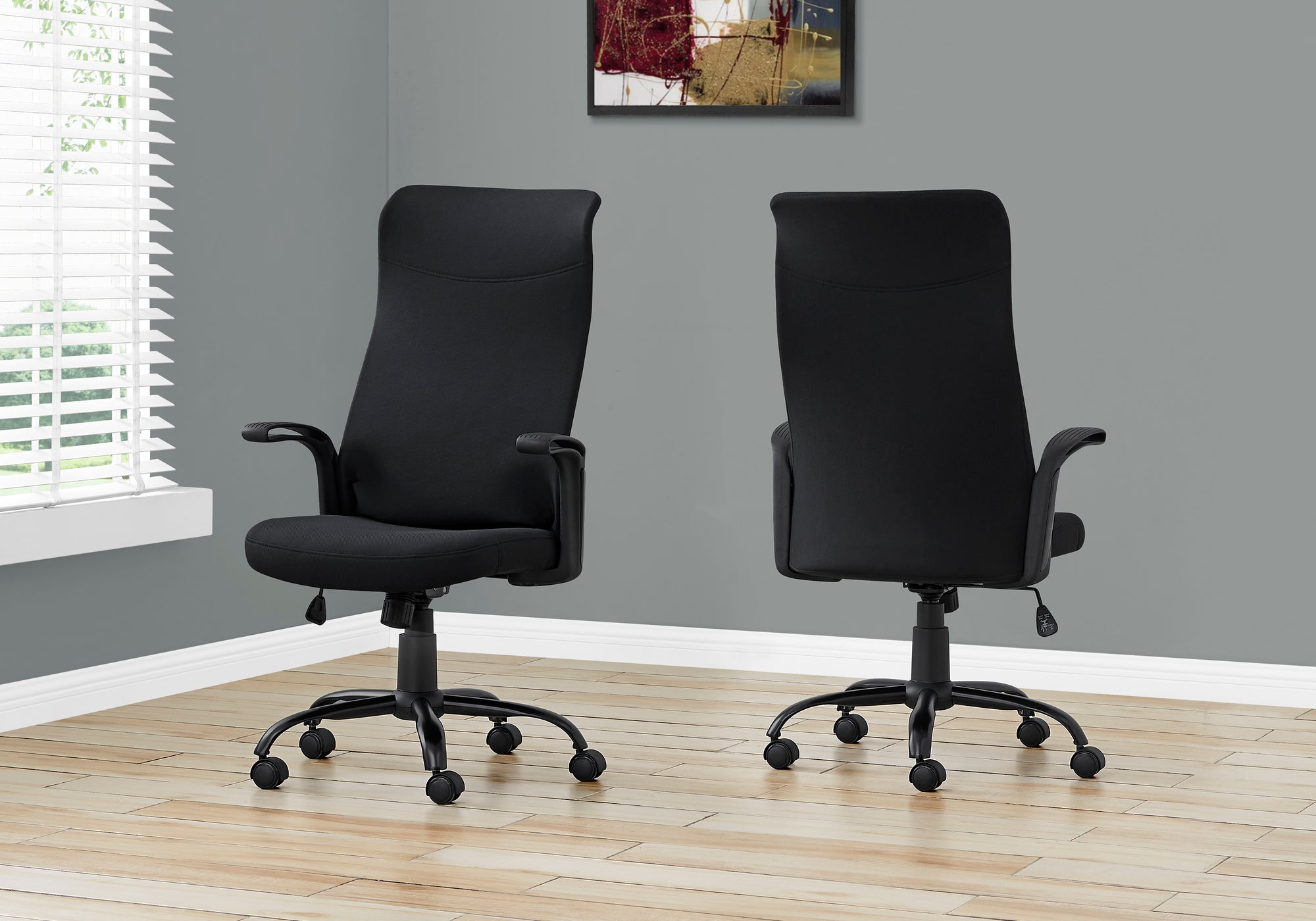 CHAISE DE BUREAU - NOIR / TISSU NOIR / MULTI POSITIONS