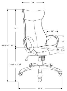 CHAISE DE BUREAU - SIMILI-CUIR NOIR / DOSSIER HAUT EXECUTIVE