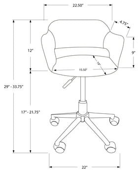 CHAISE DE BUREAU - PIETEMENT LEVANT HYDRAULIQUE NOIR / MÉTAL CHROMÉ