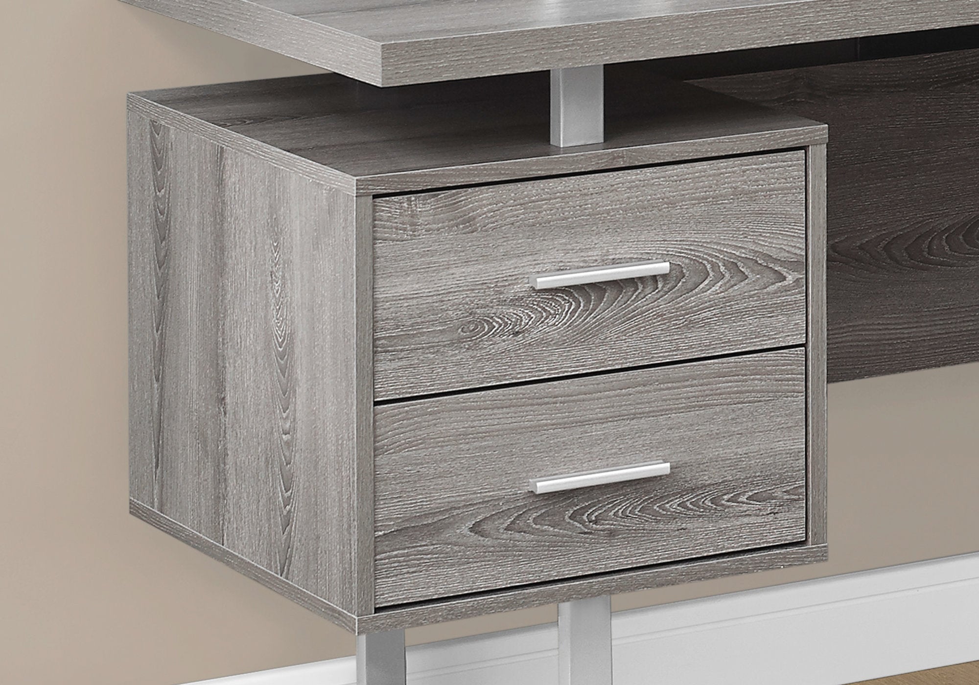 BUREAU D'ORDINATEUR - 70"L / TAUPE FONCÉ ORIENTATION GAUCHE OU DROITE